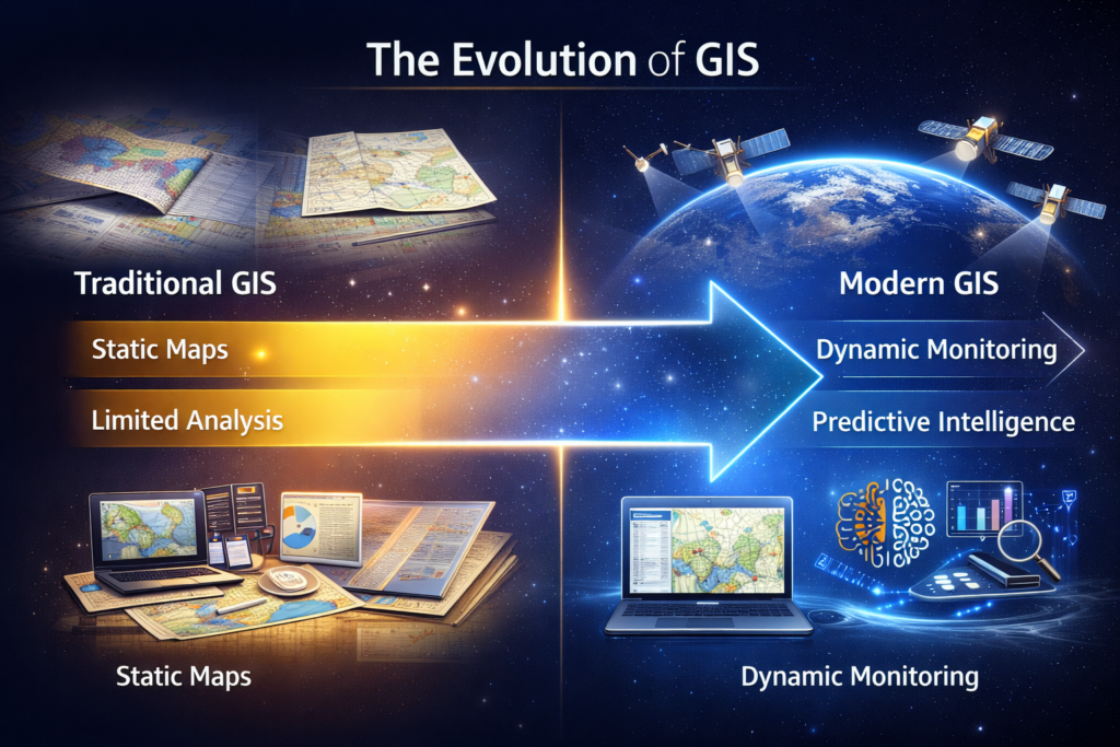 satellite imaging and gis, spatial data ecosystems, future of gis, satellite imagery, remote sensing services, geospatial analytics, cloud based gis, ai driven gis, earth observation data, spatial intelligence, modern gis systems, digital twins gis