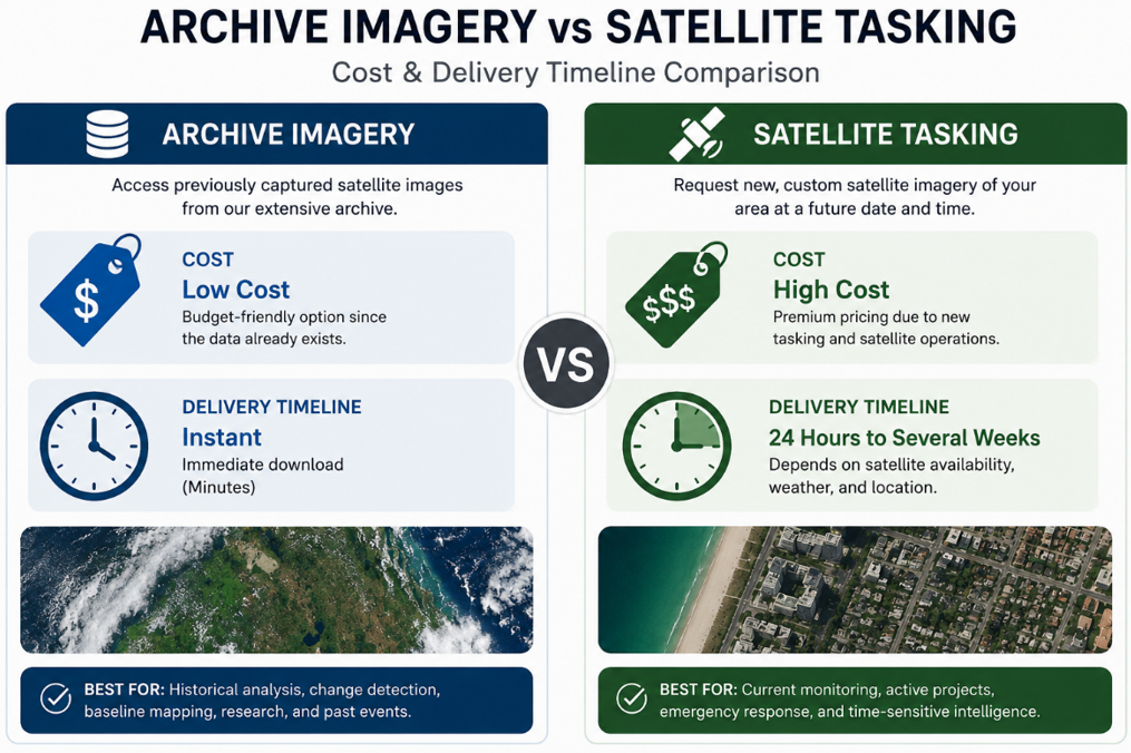 Archive vs. Tasking satellite imagery
