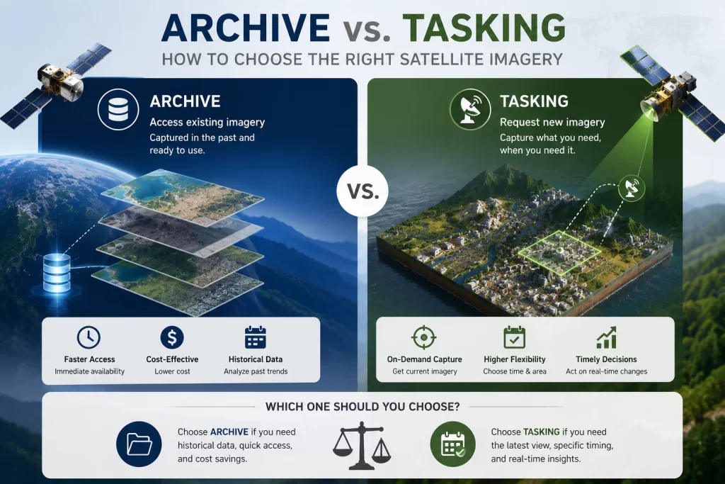 Archive vs. Tasking satellite imagery