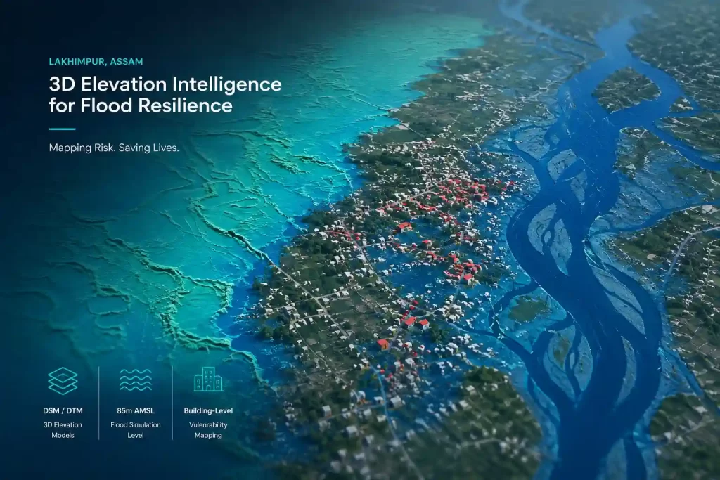 3D elevation and flood vulnerability mapping of Lakhimpur, Assam using DSM and DTM data